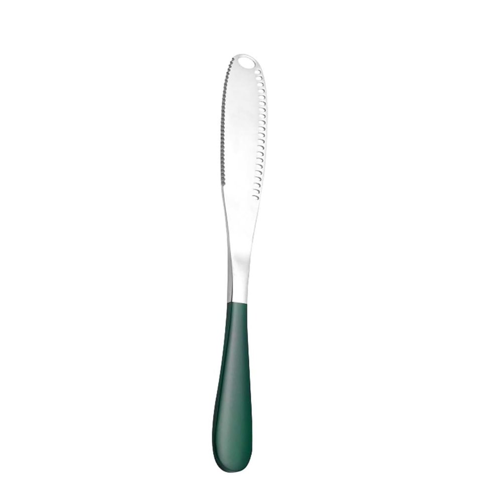 2PC- stainless steel solid color polishing butter is exquisite and practical for home use-dark green silver butter