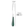 2PC- stainless steel solid color polishing butter is exquisite and practical for home use-dark green silver butter view 2
