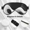 Pioyoku Black White Fluid Sculpture Sleep Eye Mask for Sleeping, Light Blocking Eye Mask Travel Sleep Mask Eyeshade for Night Nap Flight view 4