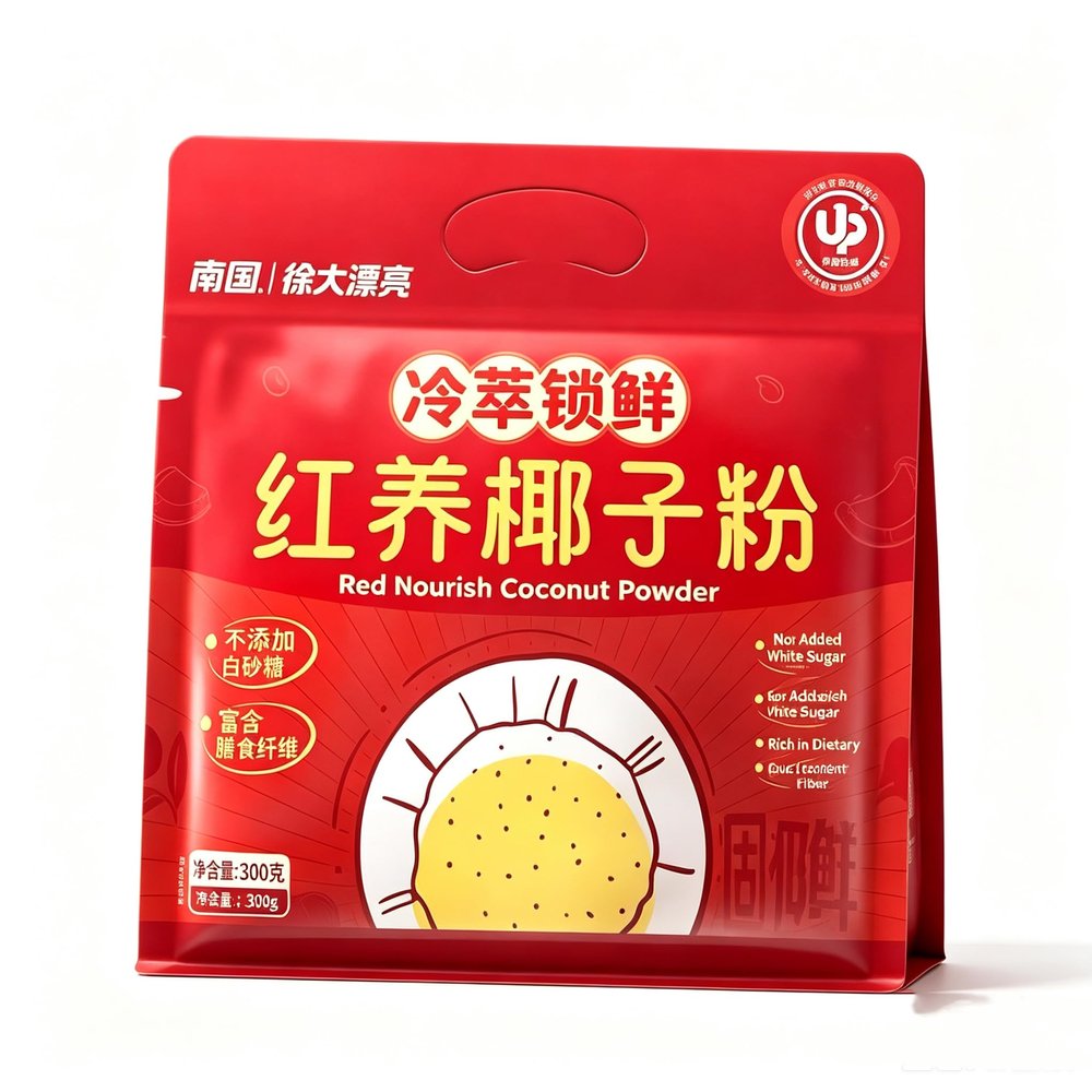 Nanguo Hainan Specialty Red Nourishing Coconut Milk Powder with Red Rice Soy Protein Prebiotic Instant Breakfast Drink for Chinese Health Nourishment