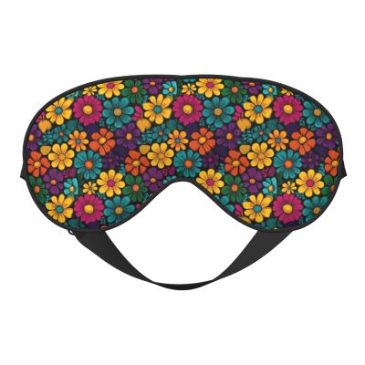 Pioyoku Groovy Daisy Flowers (4) Sleep Eye Mask for Sleeping, Light Blocking Eye Mask Travel Sleep Mask Eyeshade for Night Nap Flight