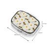 Nuzjahu Cartoon Daisies and Bumblebees Print Pill Organizer 2 Compartment Small Pill Box Compact Travel Pill Case with Mirror Portable Pill Container for Cod Liver Oil, Vitamin, Supplement view 3
