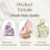 Fashion Flower Woven Handbag Wrist Bag Handheld Small Bucket Shining Crystal Satin Storage Pouch For Girl Lady Women(Purple) view 2
