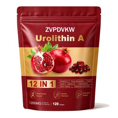 12-in-1 Urolithin A Supplement, Mitochondrial Energy Support, 120 Softgels