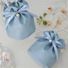 Solid Color PU Drawstring Woven Handbag Packing Bag Pearl Handle Wrist Storage Bucket Wedding Candy 1410.510.5cm(Color-09) view 4
