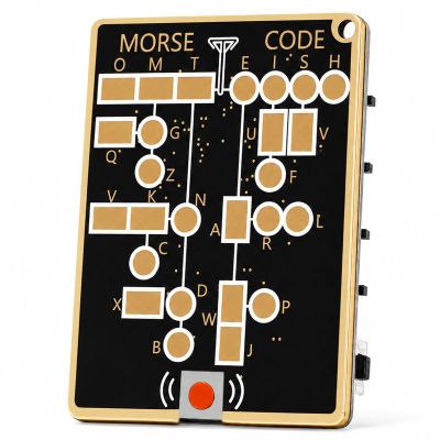 Morse Code Trainer Card, Pocket CW Practice Oscillator with LED Indicator and Beep Tone for Ham Radio Beginners (C)