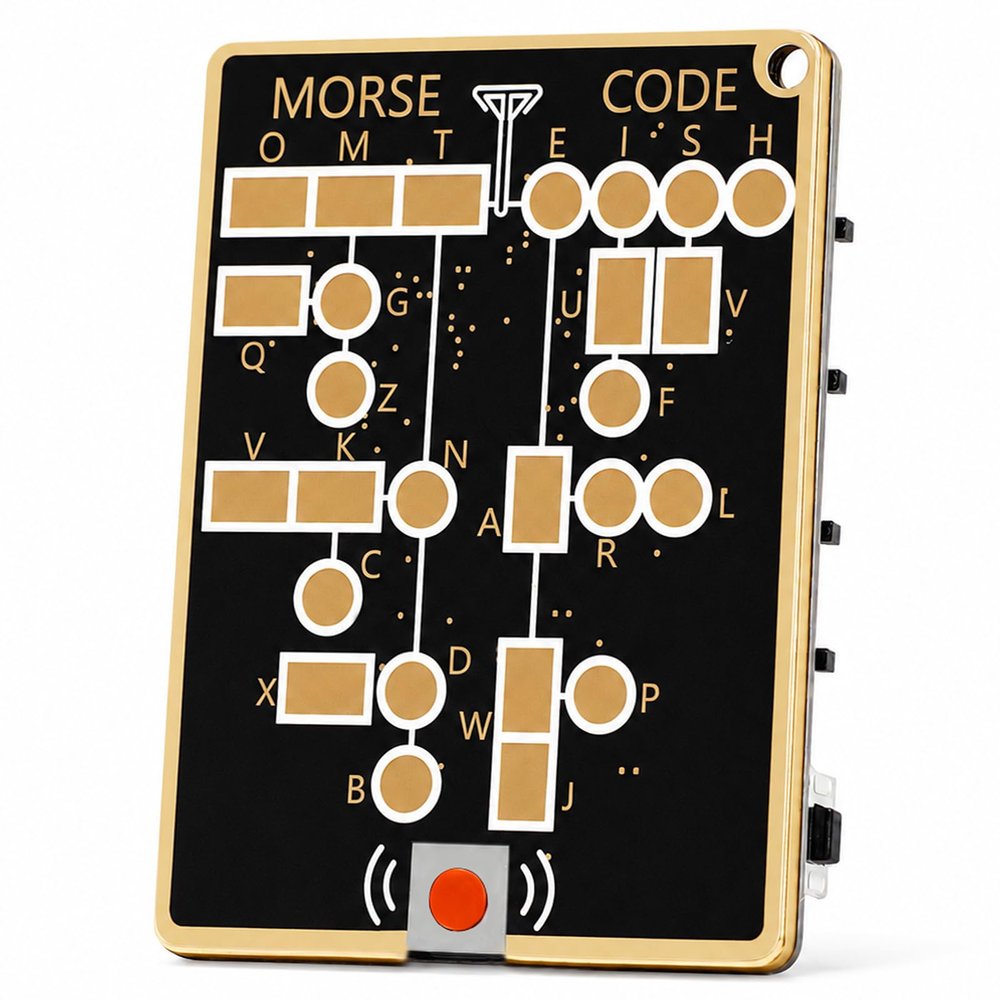 Morse Code Trainer Card, Pocket CW Practice Oscillator with LED Indicator and Beep Tone for Ham Radio Beginners (C)