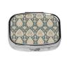 Nuzjahu Asian Elements Paisley 2 Print Pill Organizer 2 Compartment Small Pill Box Compact Travel Pill Case with Mirror Portable Pill Container for Cod Liver Oil, Vitamin, Supplement view 1