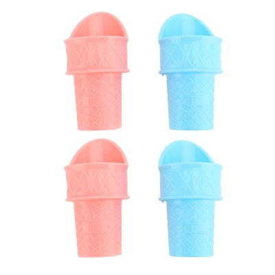 Sunydog Ice Cream Cone Holder Stand Upright Reusable Set of 4 for Kids Pink Blue Scooping Cream Frozen Yogurt Sorbet