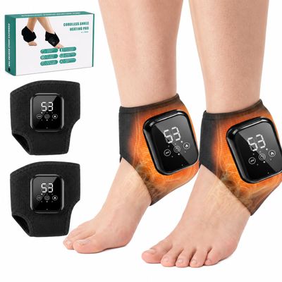 2-Pack Cordless Heated Foot/Ankle Massager, Arch & Heel Comfort, 3 Modes