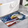 Litter Star Independence Day USA Flag Bathroom Rug Diatomaceous Earth Bath Mat,Absorbent Shower Mat Non-Slip Doormat for Kitchen Bedroom, Eagle 250th Anniversary Diatomite Stone Mats 16x24in view 1