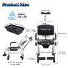Shower Commode Wheelchair, Reclining Showers Chairs with Wheels, Bedside Commode Chairs,Shampoo Bath Seat with Headrest Bucket,Rolling Toilet Transport Aid for Elderly Disabled Adults Black White view 3
