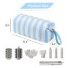 RSRSLEII Large Striped Hair Tools Travel Bag, Waterproof, Blue&White view 2