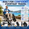 Electric Handcycle Wheelchair Power Attachment, Wheelchair Motor Attachment for Manual to Electric Upgrade, 17Ah 48V 500W Wheelchair Power Attachment Lightweight, 3 Speeds Adjustable(A) view 2