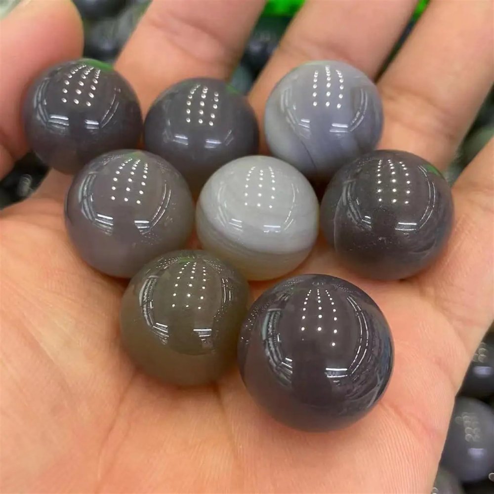 20mm Grey Agate Crystal Ball handling Crystal Ball Ornaments (Size : 30pcs)