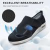 Extra Wide Width Shoes Women Men Orthopedic Diabetic Shoe Easy Slip On With Swollen Feet, Adjustable Medical Shoes, Air Cushion Walking Sneakers For Elderly Arthritis Edema Feet Thumb Valgus,Black B,5 view 4