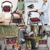 LACIYISON Red Butterfly Flower Print 3PCS Walker Accessories for Elderly Rollator Walker Seat and Backrest Cover, Under-Seat Storage Bag for Seniors view 2
