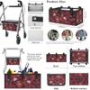 LACIYISON Red Butterfly Flower Print 3PCS Walker Accessories for Elderly Rollator Walker Seat and Backrest Cover, Under-Seat Storage Bag for Seniors view 4