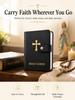 Catholic Prayer Card Holder - Faux Leather Pocket Album for 40 Holy Cards, Religious Protective Case Organizer with Clear Sleeves, Standard Size Memorial Booklet for Women and Men view 4