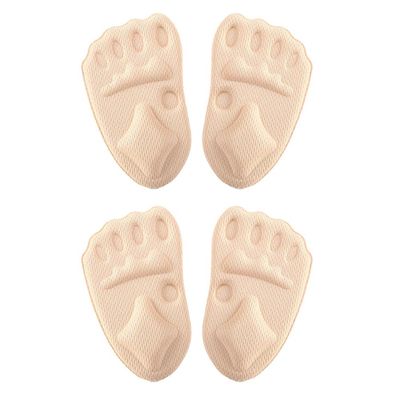 GOJWW Metatarsal Pads for Women, Ball of Foot Cushions for High Heels, Soft Non-Slip Shoe Inserts for Forefoot Support and Daily Comfort (2 Pairs, Cream)