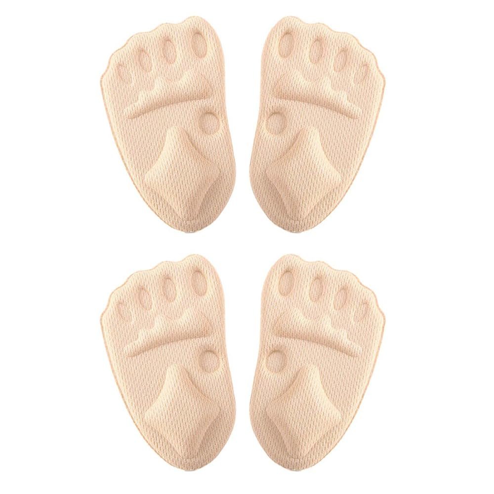 GOJWW Metatarsal Pads for Women, Ball of Foot Cushions for High Heels, Soft Non-Slip Shoe Inserts for Forefoot Support and Daily Comfort (2 Pairs, Cream)