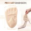 GOJWW Metatarsal Pads for Women, Ball of Foot Cushions for High Heels, Soft Non-Slip Shoe Inserts for Forefoot Support and Daily Comfort (2 Pairs, Cream) view 2