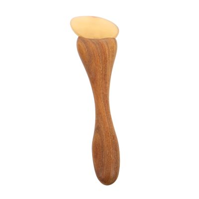 DECHOUS Natural Sandalwood Gua Sha Scraping Stick, Horn-Shaped Meridian Massage Tool for Face and Body, Wooden Acupressure Massage Stick for Self-Massage and Muscle Relief
