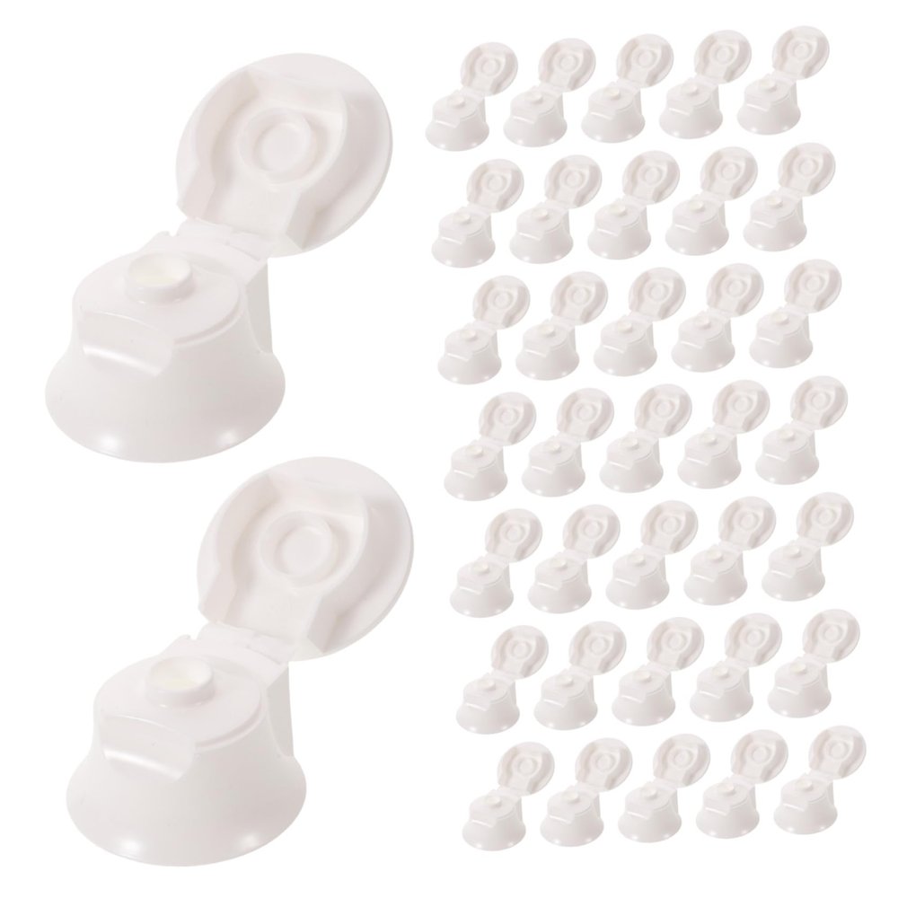 FENICAL 50pcs Plastic Toothpaste Flip Caps with Screw-in Design 13.7mm Inner Diameter No-mess Adapter for Travel and Toothpaste Tube Accessories