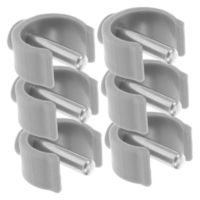 WEKAMOS 6pcs Cane Attachment Walker Latch Clamp C-Shape Pin Lock 25mm Grey Tube Clips for Walking Stick Accessories and Mobility Aid Safety