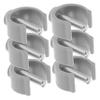 WEKAMOS 6pcs Cane Attachment Walker Latch Clamp C-Shape Pin Lock 25mm Grey Tube Clips for Walking Stick Accessories and Mobility Aid Safety view 1