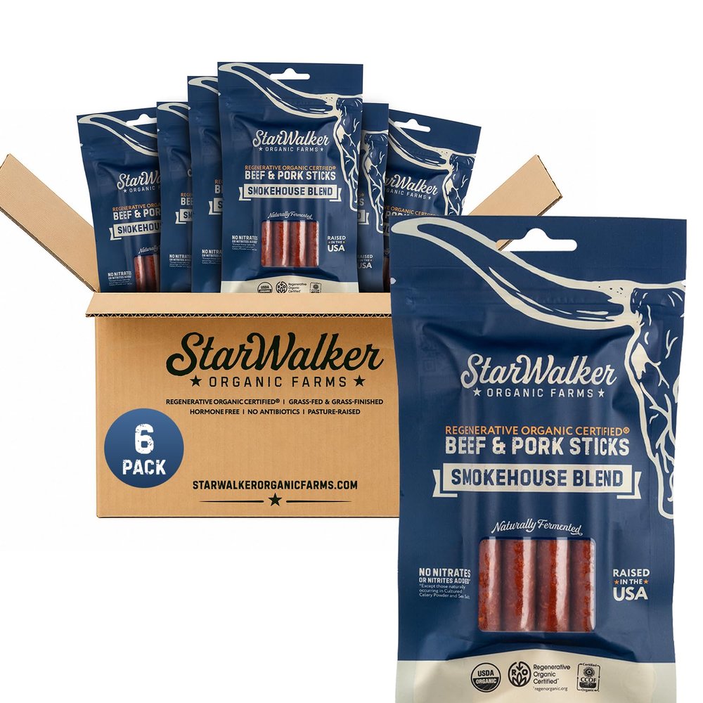 StarWalker Organic Beef & Pork Jerky Sticks 18 oz, 6-Pack 4 Sticks each