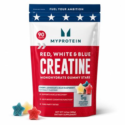 Myprotein Creatine Gummies, Red, White and Blue, 90 Count