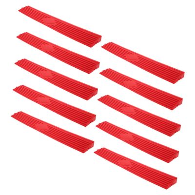 CLISPEED 10pcs Red Plastic Threshold Ramps for Garage Floor Edge Wheelchair Access Ramp and Car Curb Bumper for Doorway Home Sweeper for Electric Scooter Mobility