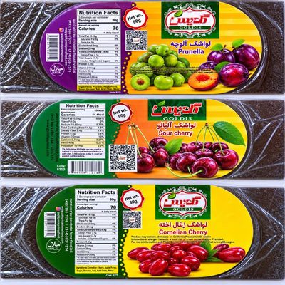 Darya Lavashak () Fruit Leather Sour Cherry, Prunella & Cornelian Cherry, Persian Style Natural Tart Snack, Pack of 3-10 oz (270g)