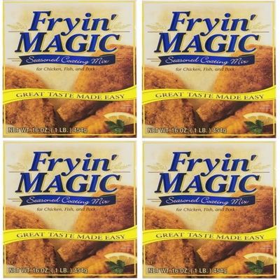 Frying Magic Seasoned Coating Mix For Chicken, Fish, Pork, 16 Oz Box, Pack of 4
