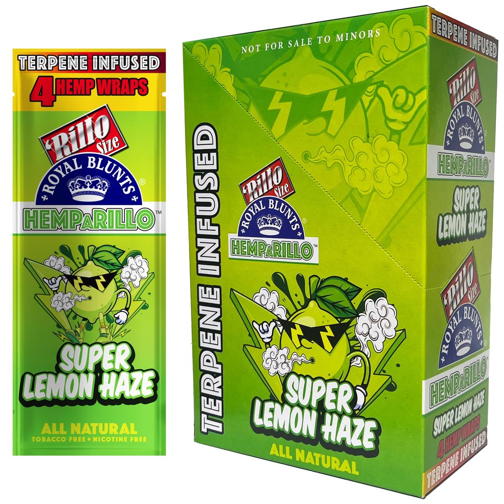 Super Lemon Haze Flavored Rolling Paper Wraps - 15 Pack Box with 4 Wraps per Pack