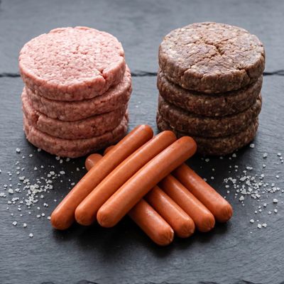 Burger & Dog Box Ultimate Steakhouse Cookout Pack American Wagyu Burgers, 45-Day Dry-Aged Burgers & Steakhouse Beef Franks Premium BBQ Essentials