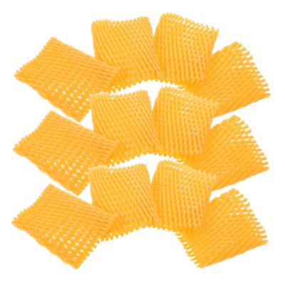 EXAOMBLE 400pcs Foam Fruit Wrap Net Mesh Protective Sleeve for Mango, Citrus, Pear Shockproof Fruit Cover Bag for Transport and Supermarket Storage 3.9x2.3'