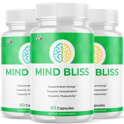 (3 Pack) Mind Bliss Capsules,Official Mind Bliss Pills with All Natural Ingredients, Advanced Overall Health & Wellness Support Vitamin Supplement Formula with Max Strength Multivitamin (180 Capsules)