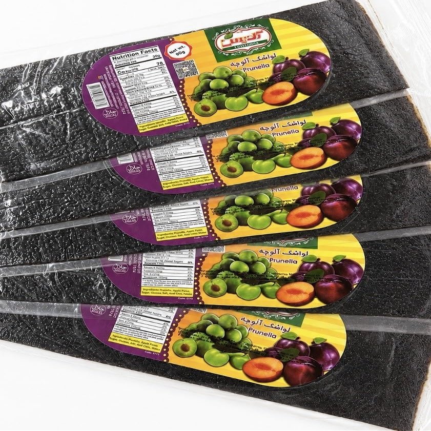 5-Pack Prunella Fruit Sheets (Zoghalakhteh) Traditional Persian Lavashak | All-Natural Sour Fruit Leather | Pack of 5