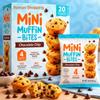 Chocolate Chip Mini Muffin Bites Bulk Family Snack Pack, 20 Individual Pouches with 4 Mini Muffins Each, Soft Baked Snack Cakes, No High Fructose Corn Syrup view 1