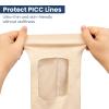 EDWERD PICC Line Cover with Mesh Window Arm Sleeve for Upper or Lower Arm, Non Slip Silicone Gasket, Comfortable IV & Cast Protector, 1 Pc (Beige Tone-L) view 3