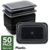 TLAPS 38 oz Meal Prep Containers with Lids 50 Pack Commercial Rectangular Microwavable BPA-Free Disposable for Family Meals, Leftovers & Catering view 3