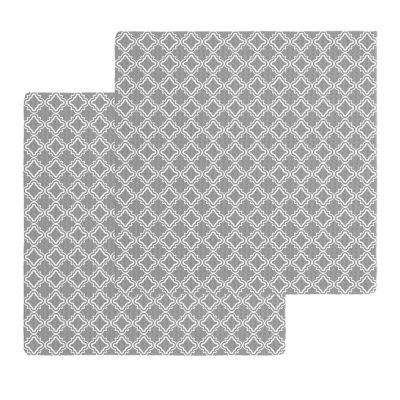 Dark Grey Morocco Dish Towels Set, Waffle Weave Kitchen Towels 2 Pieces, Modern Abstract Classic Geometric Microfiber Hair Face Bath Tea Towel Absorbent Quick Drying Cleaning Dish Cloths, 12"x12"