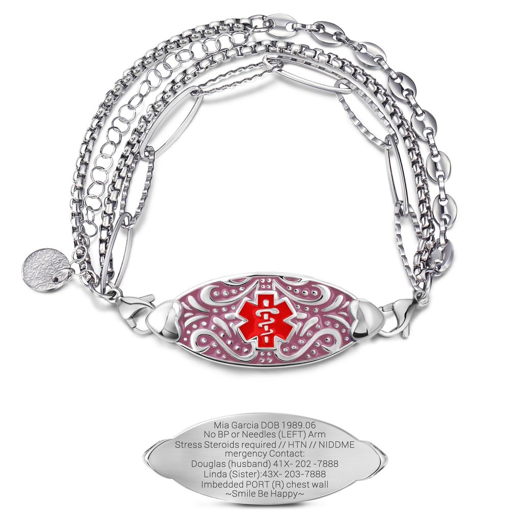 ASTERY Medical Alert Bracelets for Women with Free Engraving