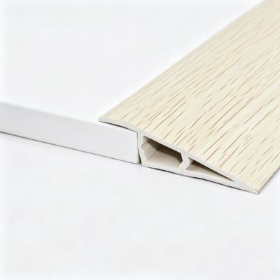 Floor Transition Strip,10ft / 300cm Self Adhesive Vinyl Threshold Ramp, Doorway Carpet Edging Trim, Overlap Edge Reducer for Laminate, 50mm/70mm Width(Size:12-15mm,Color:Maple Wood Grain)
