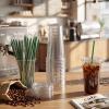 Ziliny 25 Pack 20 oz Clear Plastic Cups with Lids and Straws Disposable Iced Coffee Cups Round Bottom To carry Cup for Coffee Smoothie Cold Drinks Juice Milkshake Tea (Deep Green) view 2