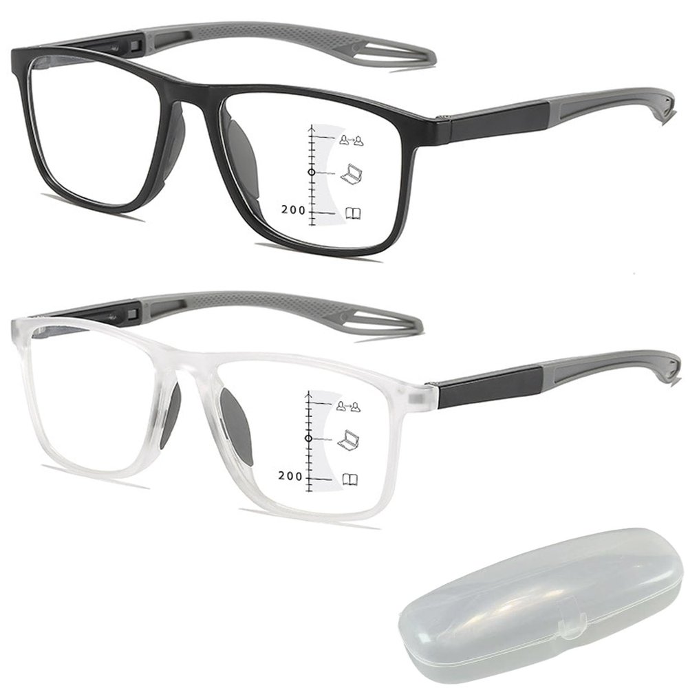 Nexolens Glasses, Nexolens Adaptive Glasses, Nexolens Adaptive Vision Comfort System, For Men and Women (White+Grey,1.5X)