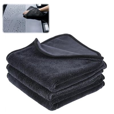Liberty Cloth Cleaning Towels, 3 Pack 600GSM Lint-Free Streak-Free Microfiber Towels, Super Absorbent No-Scratch Cloths for Car, Windows, Bathroom & All Home Cleaning (30*40cm,Gray 3 pcs)