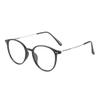 Shiratori Retro Round Blue Light Blocking Glasses for Women Men, Lightweight Metal Temple Eyeglasses Matte Black view 1